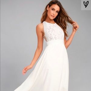Lulus white maxi (wedding) dress